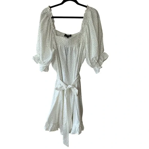 Eloquii 22/24W NWT Polka Dot Ruffle Mini Dress - Picture 3 of 8